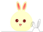 Children's led night light rabbit rgb touch