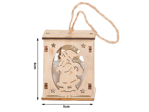 Wooden hanging christmas tree lantern lighting christmas decoration mickey