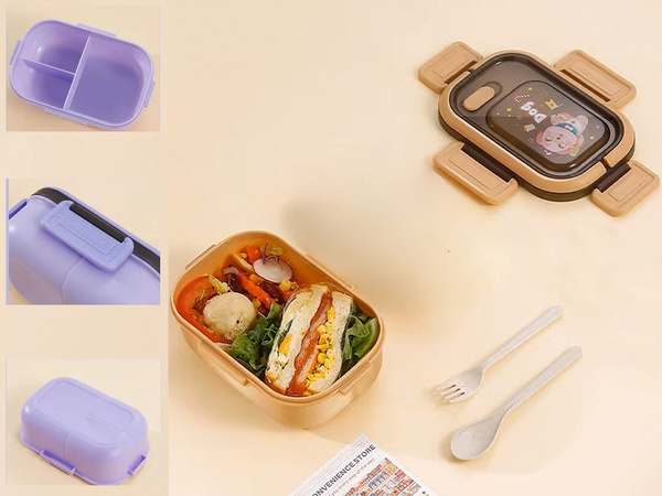 Lunchbox hommikusöögi konteiner lõunasöögi lahtritega söögiriistad