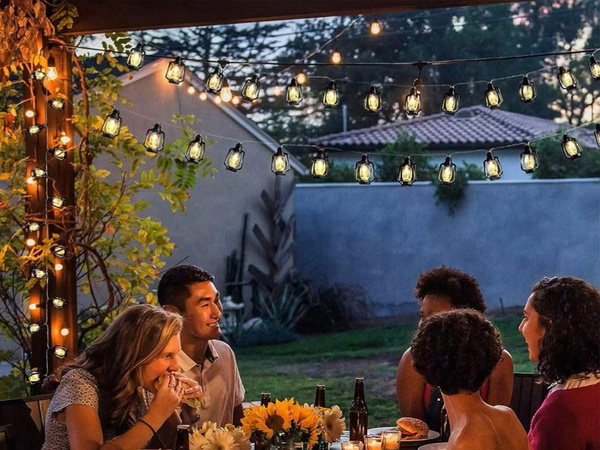 SOLAR LED GARDEN LIGHTS GARLAND LANTERNS FOR BALCONIES TERRACES DECORATIVE