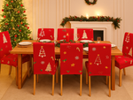 Funda navideña para silla decorativa universal Papá Noel con goma elástica
