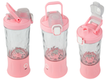 Přenosný bezdrátový USB mixér na smoothie, drtič ledu, růžový
