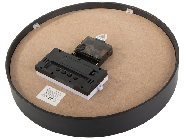 Falióra nagy csendes 30cm kerek mutató dátum hőmérséklet fa