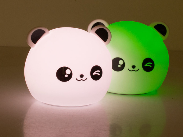 Led panda naktinė šviesa rgb liesti