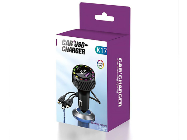 Cargador de coche usb-c 14w y usb-a 15w para mechero rápido