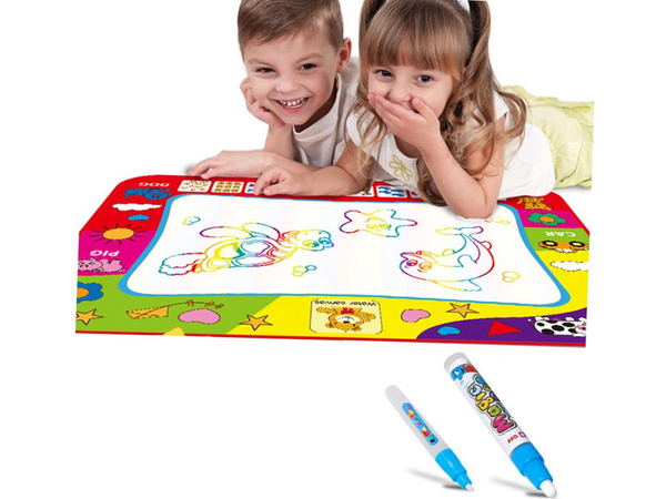 Tapis d'aquarelle grandes lettres chiffres éducation