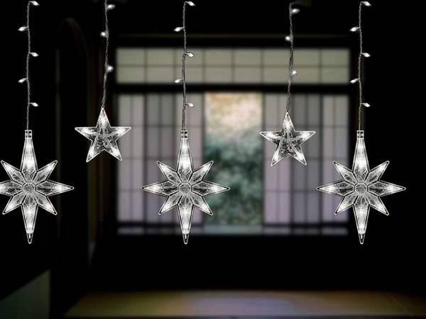 Guirlande lumineuse étoiles rideau 138 led