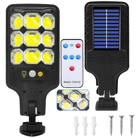 Cob outdoor solar street lamp with motion and dusk sensor + remote control