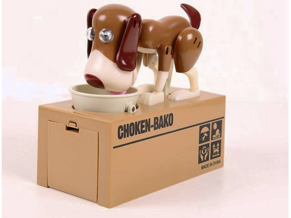 Tirelire chien mange pièces distributeur automatique interactif coffre-fort grand modèle