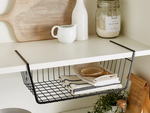 Panier suspendu sous étagère organisateur de panier en métal panier de cuisine blanc