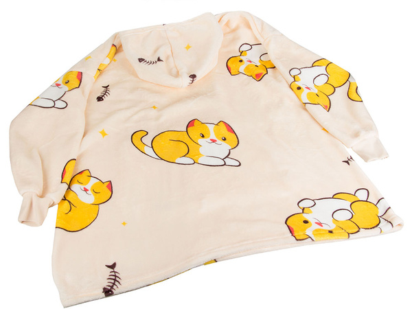 Cald hanorac pisică pătură oversize xxl 2in1 gros blană moale cu glugă