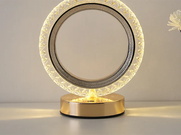 Masă lumina de noapte inel de cristal a condus rgb