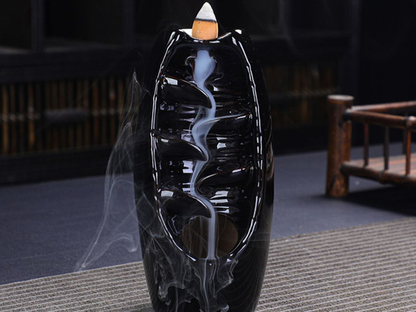 Chimenea de cerámica perfumada cascada incienso aromaterapia + 10 mechas