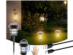 Napelemes kemping lámpa led kerti lámpa usb szürkület mozgásérzékelő
