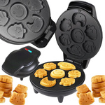 Electric waffle maker for waffles and cookies, moulds with various designs, 1200W