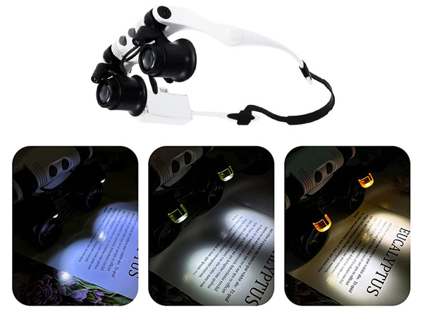 Watchmaker's magnifying glass repair 2 led 25x