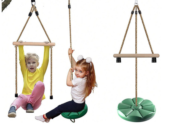 Children's round disc garden swing rope strong