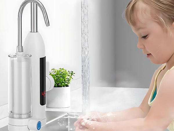 Caurplūdes ūdens sildītājs 3000w ar filtra krānu lcd virtuves krāns