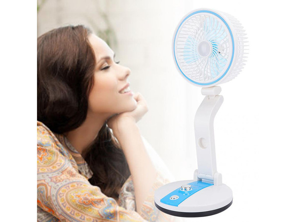 Salokāms ventilators bezvadu galda lampa stāvošs galda ventilators