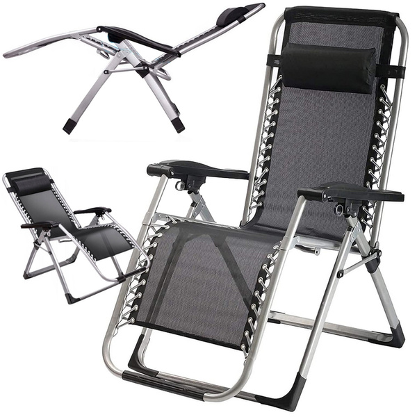 Garden lounger beach folding cushion gravity gravity reinforced