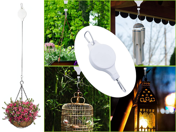 Pot hanger plant hook extendable adjustable handle