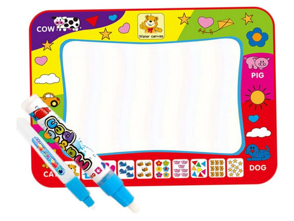 Tapis d'aquarelle grandes lettres chiffres éducation