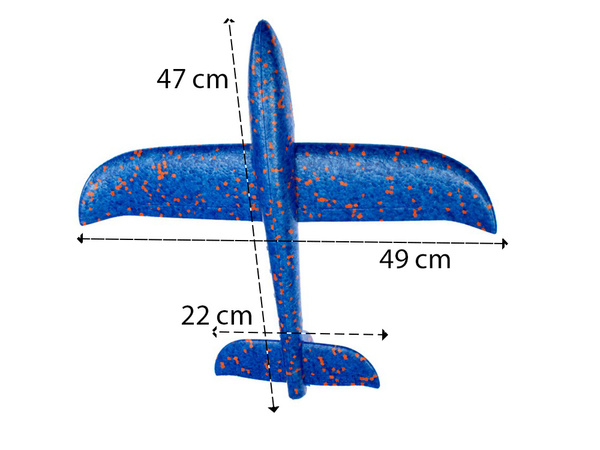Modrá letadla styropian glide big styropian 47c