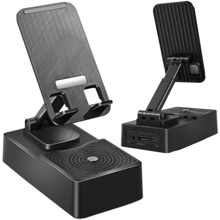Phone holder with bluetooth speaker tablet holder for desk
