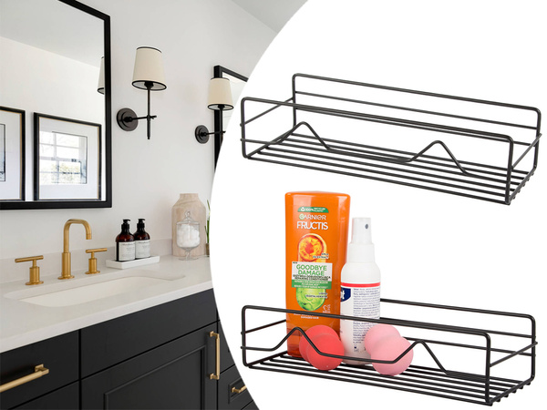 Półka łazienkowa do łazienki pod prysznic prysznicowa loft wisząca metalowa