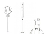 Electric milk frothing whisk for coffee hand-held cordless mixer