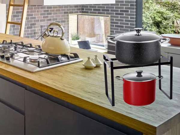 Estante metálico de un nivel para encimera de cocina organizador de cocina soporte de altillo