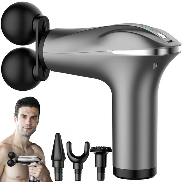 Pistola de masaje espalda cuerpo pierna masajeador fuerte pistola de masaje 4 puntas