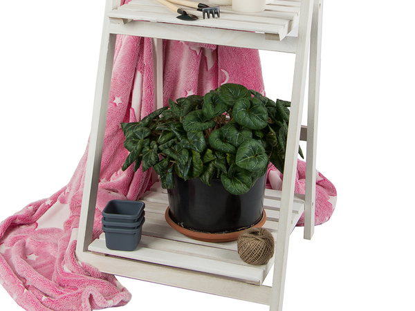 Lemn în picioare pat de flori scara trei rafturi plante raft