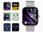 Inteligentné hodinky pre ženy a mužov s gumovým remienkom, športové, Bluetooth, volania, sivé