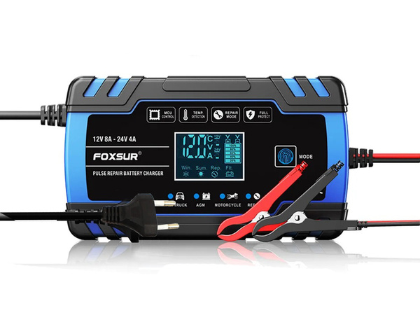 12v 24v avtomatski polnilec za avtomobile s funkcijo popravila akumulatorja