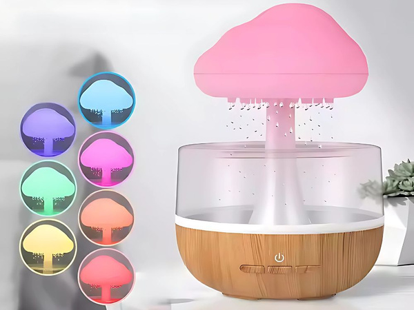 Humidificador difusor led lámpara aromaterapia nube inalámbrico