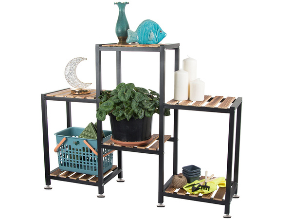 Flower pot high standing wooden flower bed 3 tier bookcase