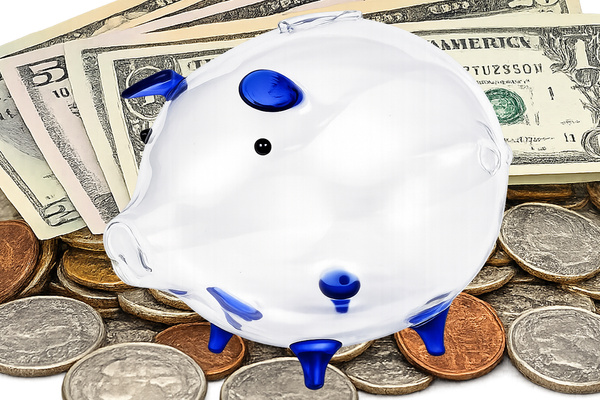 LARGE BLUE PIGGY BANK (36)