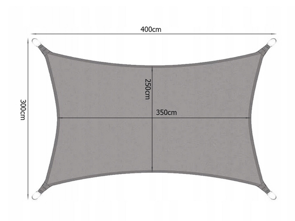 Sunshade téglalap alakú kerti vízálló vitorla 4x3m napellenző