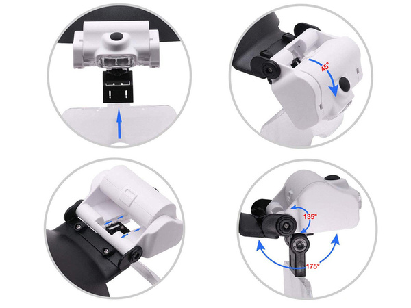 Headlamp eyepiece 2 led illuminated