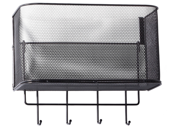 Cesta metal puerta organizador colgar estante ganchos