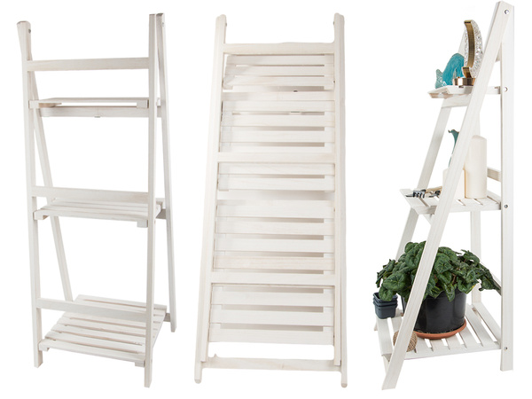 Parterre de madera escalera tres estantes estante para plantas