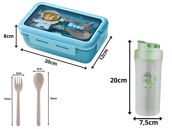 Lunchbox posoda za zajtrk kosilo jedilni pribor z nizom steklenic