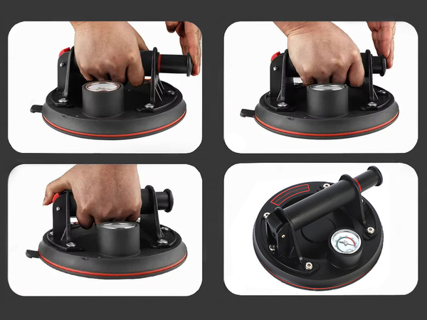 Vacuum suction pad tile holder glass with manometer pump 200kg