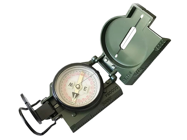 Professional tactical military compass metal lockable ruler