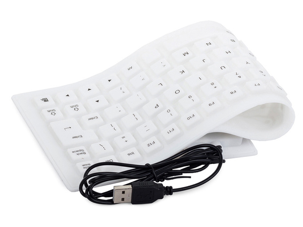 Silicone rubber keyboard white usb noiseless
