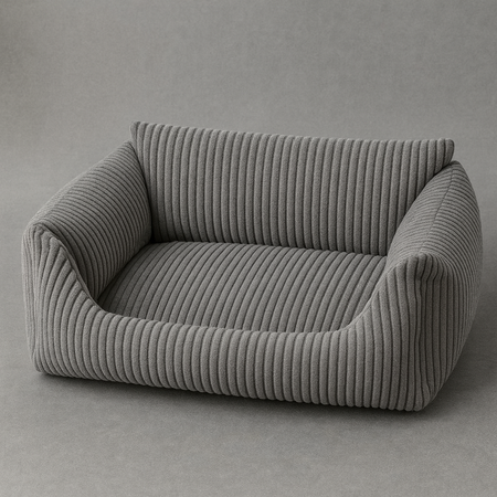 CAMA PARA MASCOTAS DE CORDEROY GRIS CLARO S (10)