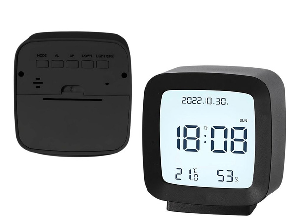 Alarm clock with date and temperature with snooze function lcd moisture in the air