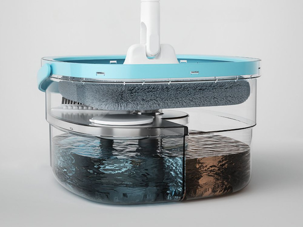 Fregona rotativa 360° con limpiadora turbo fregadora rotativa 2 x microfibra