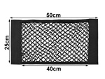 Kofferraumnetz stabil mit klettverschluss zum autositz stabile tasche 50x25cm
